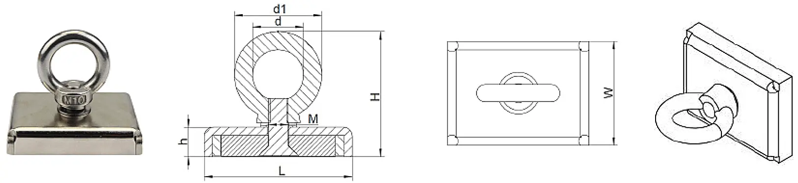 釹鐵硼磁鐵+不鏽鋼吊環2