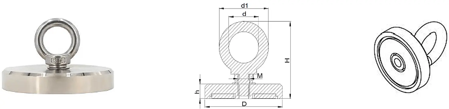 釹鐵硼磁鐵+不鏽鋼吊環4