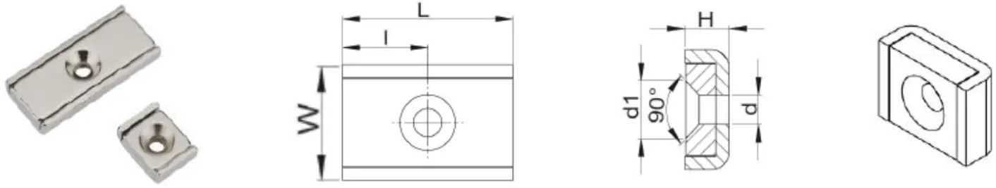 沉頭孔釹鐵硼磁鐵+鐵殼